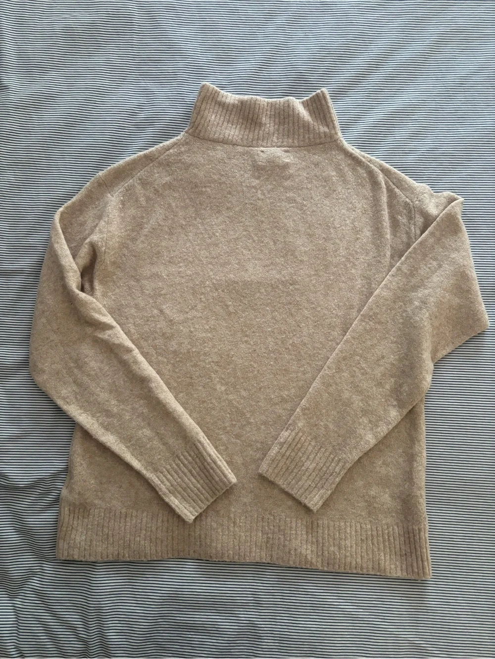J. Crew Women’s Light Tan Cable-Knit Quarter-Zip Sweater